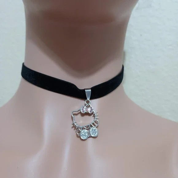 Silver tone pink bow hello - Picture 2 of 7